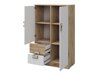 Ladekast Balvire 108 (Licht eiken + Wit + Grijs)