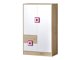 Ladekast Balvire 108 (Licht eiken + Wit + Roze)