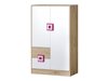 Ladekast Balvire 108 (Licht eiken + Wit + Roze)