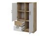 Ladekast Balvire 108 (Licht eiken + Wit + Roze)