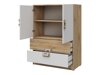 Ladekast Balvire 109 (Licht eiken + Wit + Grijs)