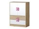 Ladekast Balvire 109 (Licht eiken + Wit + Roze)