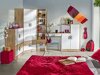 Ladekast Balvire 109 (Licht eiken + Wit + Roze)