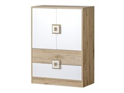 Ladekast Balvire 109 (Licht eiken + Wit)