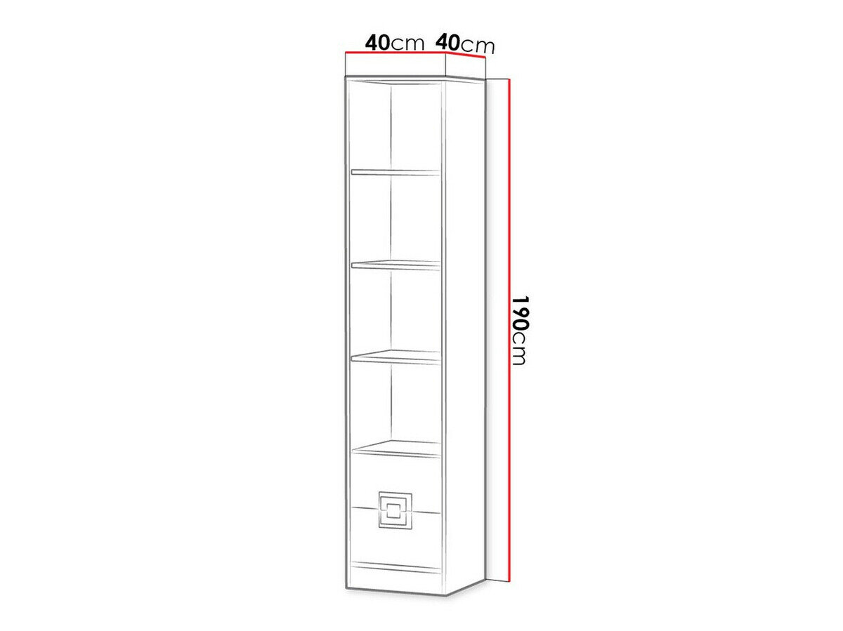 Reol Balvire 107 (Lys eg + Hvid + Turkis)