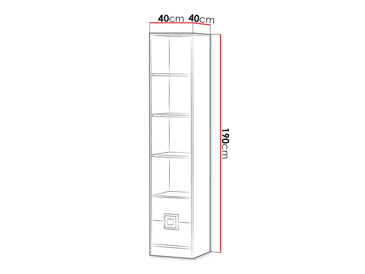 Reol Balvire 107 (Lys eg + Hvid)