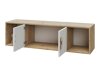 Wandplank Balvire 112 (Licht eiken + Wit + Roze)