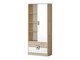 Boekenkast Balvire 105 (Licht eiken + Wit + Grijs)
