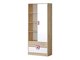 Boekenkast Balvire 105 (Licht eiken + Wit + Roze)
