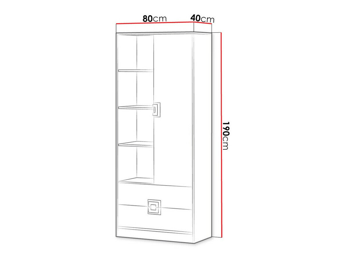 Boekenkast Balvire 105 (Licht eiken + Wit + Roze)