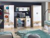 Boekenkast Balvire 105 (Licht eiken + Wit + Turquoise)