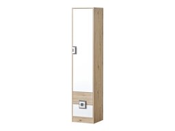 Boekenkast Balvire 106 (Licht eiken + Wit + Grijs)
