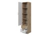 Boekenkast Balvire 106 (Licht eiken + Wit + Roze)