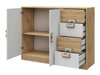 De reeks van de kinderkamer Balvire 114 (Licht eiken + Wit + Roze)