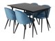 Eetkamerset Dallas 1521 (Blauw + Zwart)