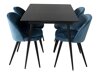 Eetkamerset Dallas 1521 (Blauw + Zwart)
