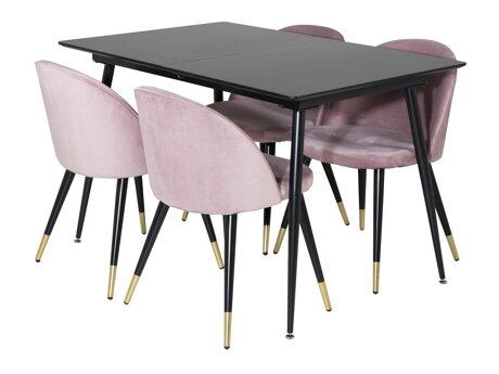 Eetkamerset Dallas 1526 (Roze + Zwart)