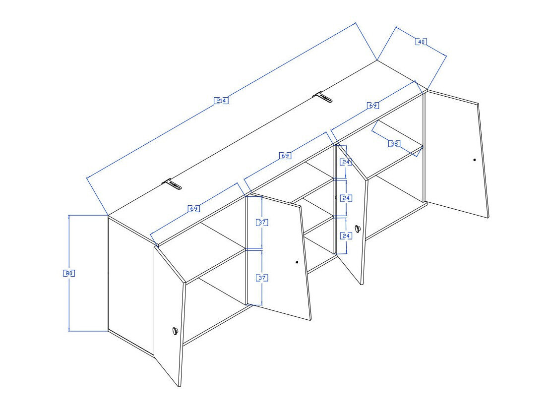Vægskab Mirelbu 115 (Artisan eg + Glansfuld hvid)