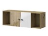 Wandkast Mirelbu 111 (Artisan eiken + Glanzend wit + Grijs)
