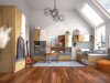 Wandkast Mirelbu 111 (Artisan eiken + Glanzend wit + Grijs)