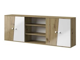 Wandkast Mirelbu 115 (Artisan eiken + Glanzend wit)