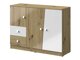 Ladekast Mirelbu 106 (Artisan eiken + Glanzend wit)
