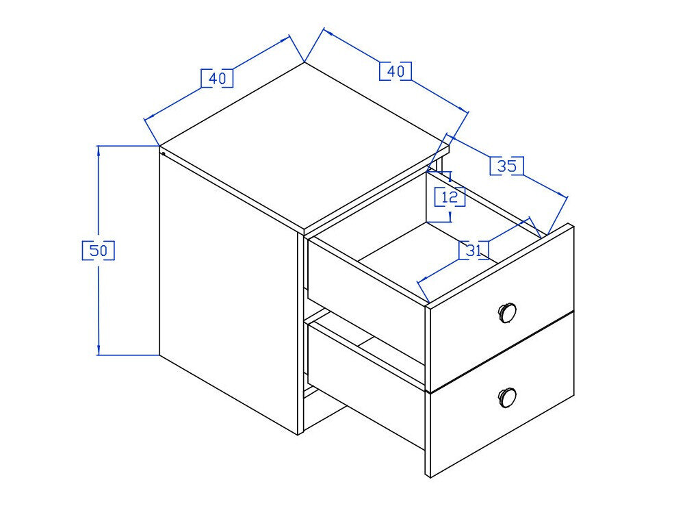 Sengebord Mirelbu 108 (Artisan eg + Gloss grå)