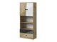 Boekenkast Mirelbu 103 (Artisan eiken + Glanzend wit + Glanzend zwart)