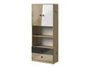 Boekenkast Mirelbu 103 (Artisan eiken + Glanzend wit + Glanzend zwart)