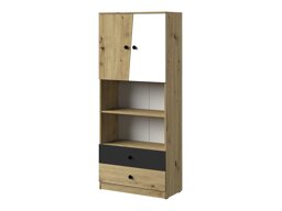 Boekenkast Mirelbu 103 (Artisan eiken + Wit + Zwart)