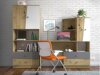 Boekenkast Mirelbu 103 (Artisan eiken + Wit + Zwart)