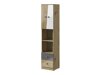 Boekenkast Mirelbu 104 (Artisan eiken + Glanzend wit + Grijs met glans)
