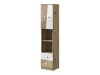 Boekenkast Mirelbu 104 (Artisan eiken + Glanzend wit)
