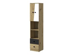 Boekenkast Mirelbu 104 (Artisan eiken + Wit + Zwart)
