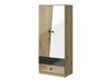 Kledingkast Mirelbu 100 (Artisan eiken + Glanzend wit + Glanzend zwart)