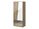 Kledingkast Mirelbu 100 (Artisan eiken + Glanzend wit + Grijs met glans)