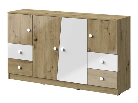 Kommode Mirelbu 105 (Artisan eg + Glansfuld hvid)