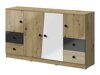 Ladekast Mirelbu 105 (Artisan eiken + Glanzend wit + Glanzend zwart)