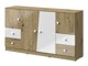 Ladekast Mirelbu 105 (Artisan eiken + Glanzend wit)