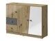 Ladekast Mirelbu 106 (Artisan eiken + Glanzend wit + Grijs met glans)