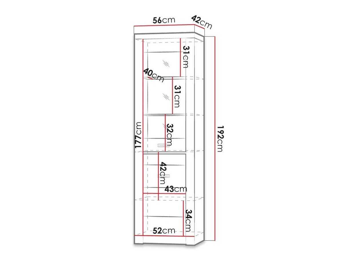Reol Serfeno 102 (Mørk aske)