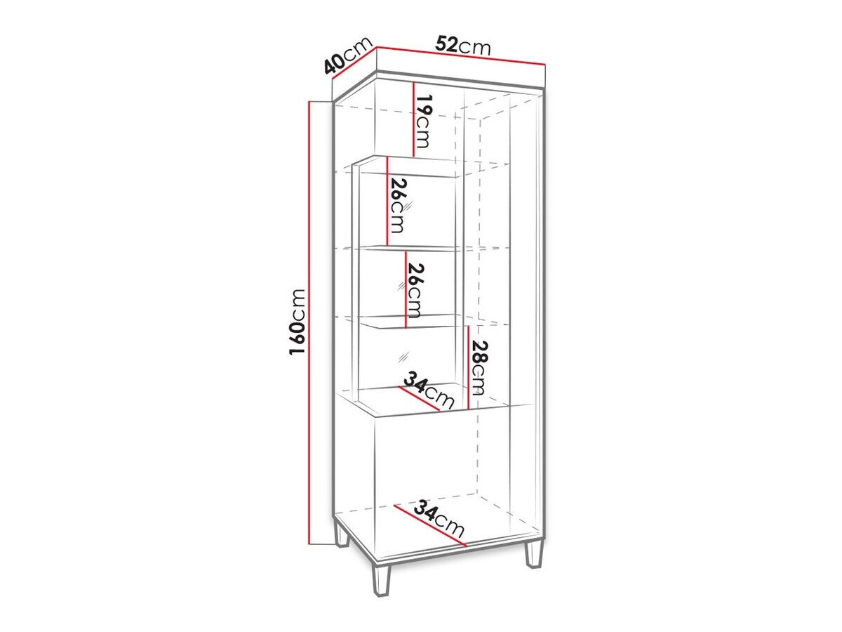 Boekenkast Florem III (Wit + Glanzend wit + Licht hout)