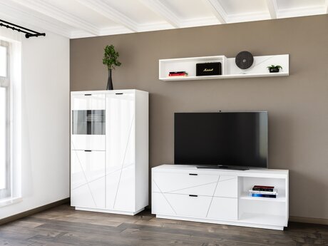 Woonkamerset Fivale 111 (Glanzend wit + Wit)
