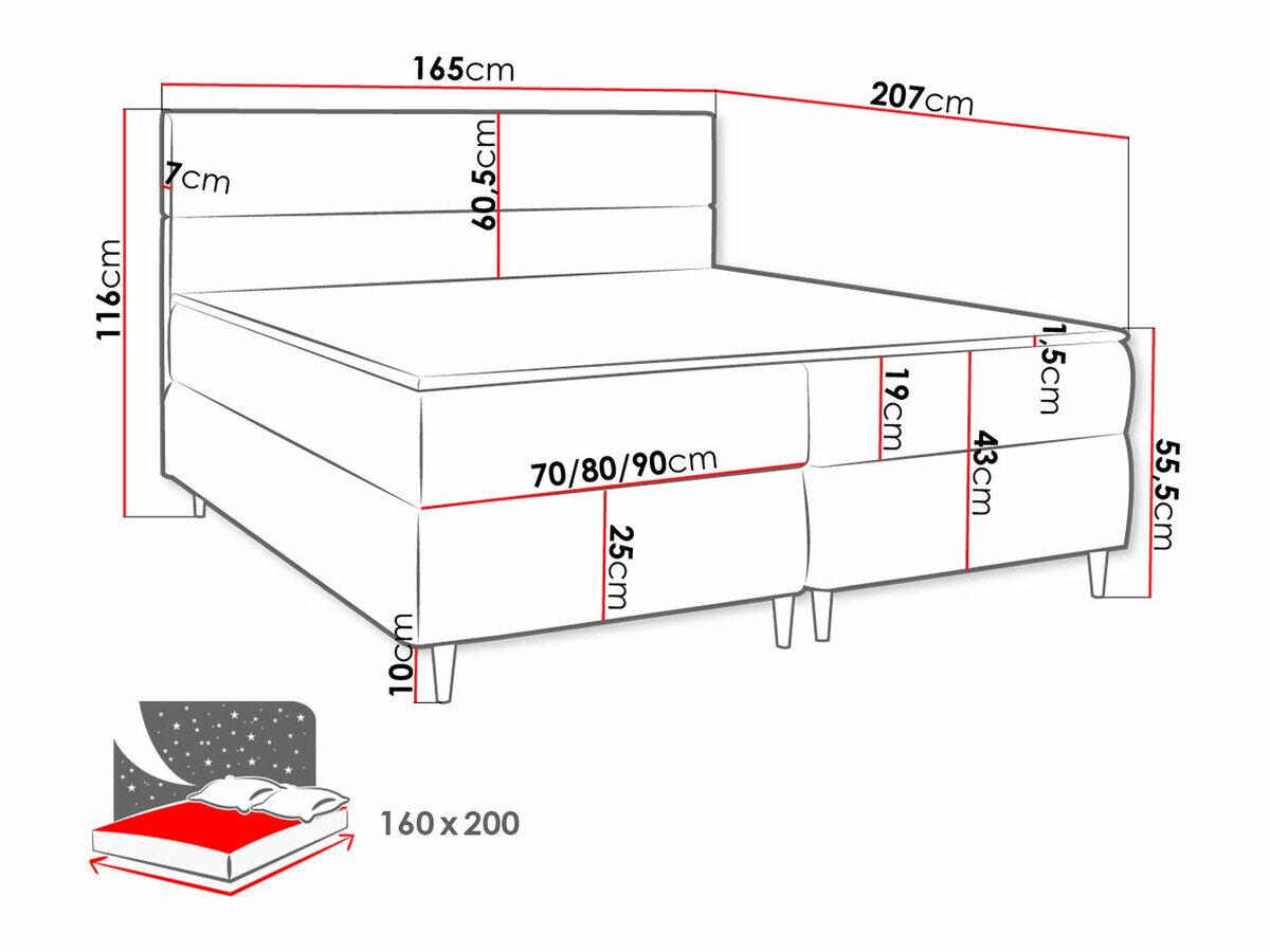 Boxspring Memphis 135 (Itaka 10)
