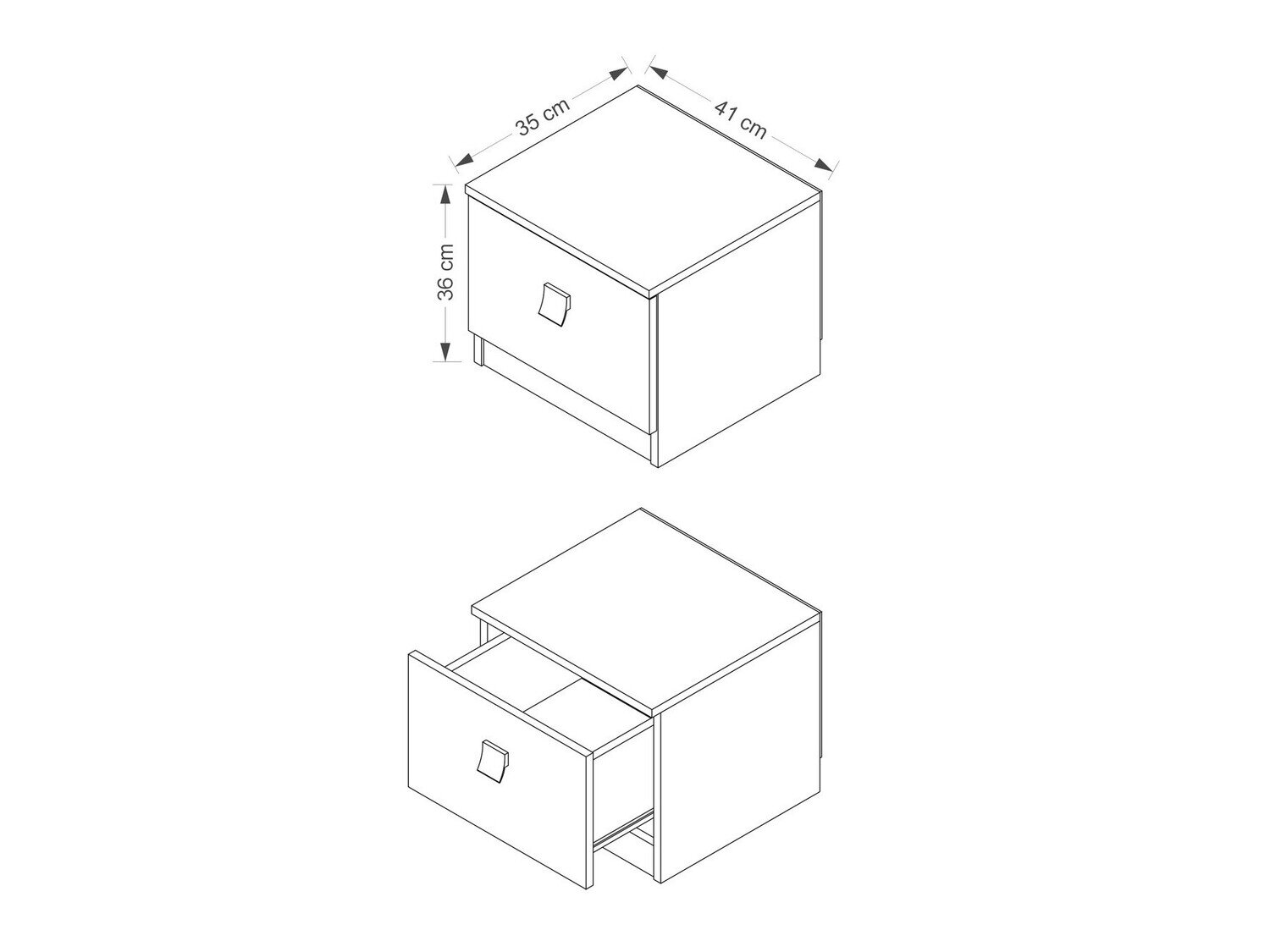 Sengebord Murrieta 111 (Glansfuld hvid + Blankt Lilla)
