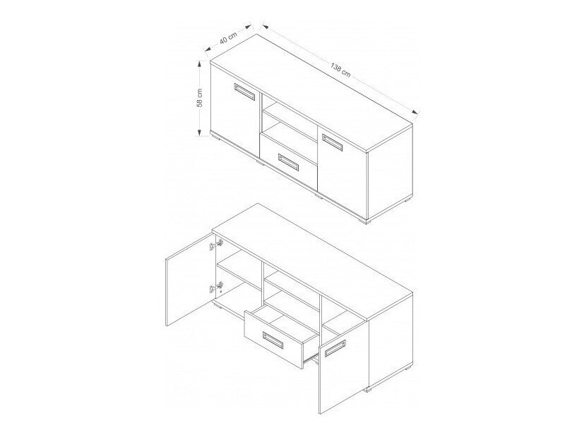 TV-bord Elicavo 102 (Sonoma eg)