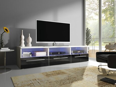 TV-meubel Uva I (Wit + Glanzend zwart)