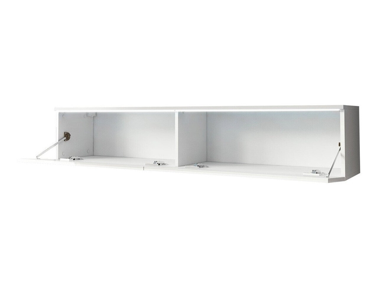 Meuble TV Scientia (Blanc + Blanc brillant)