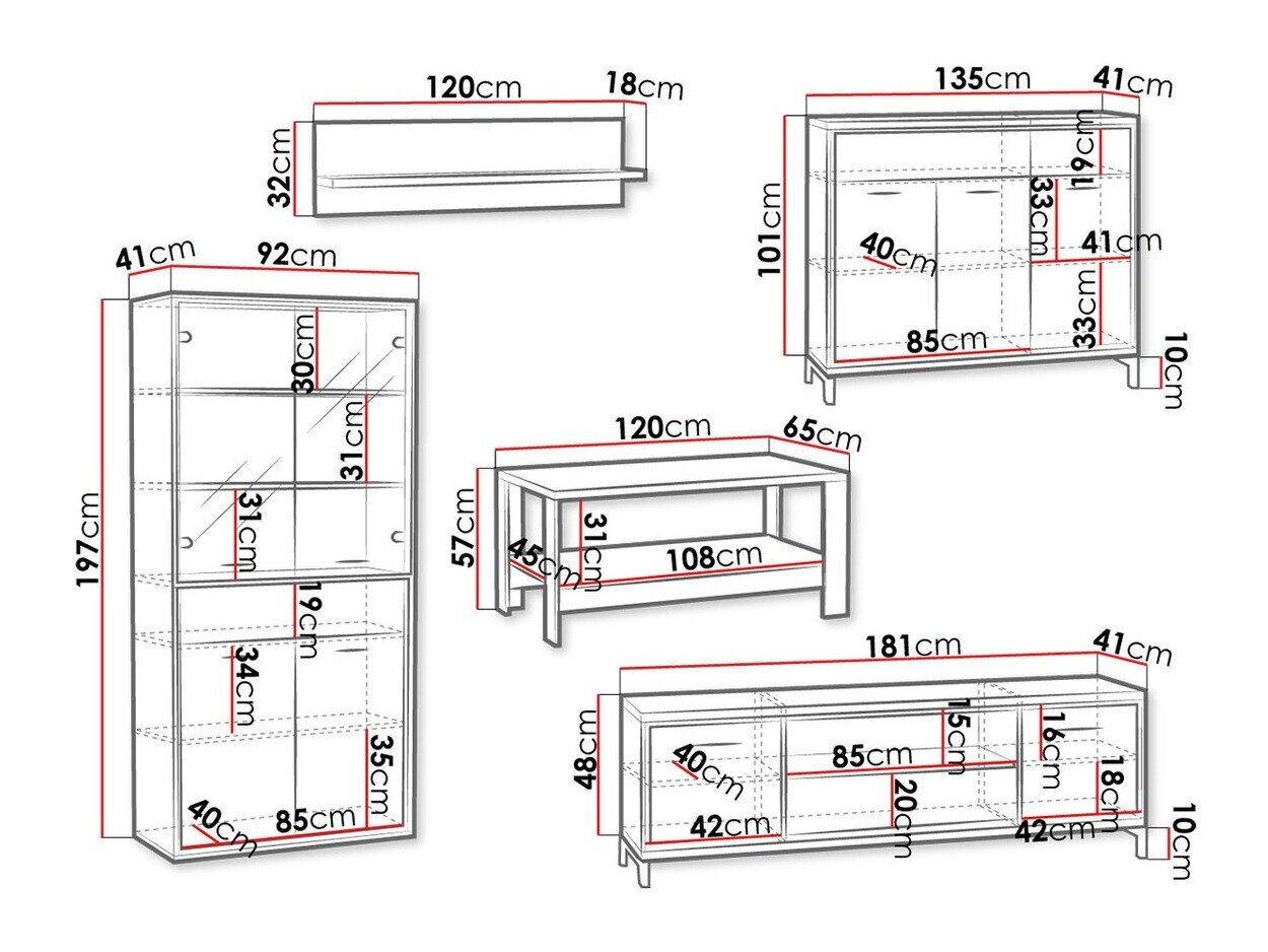 Stuemøbelsæt Etrmoni 118 (Lyst træ)
