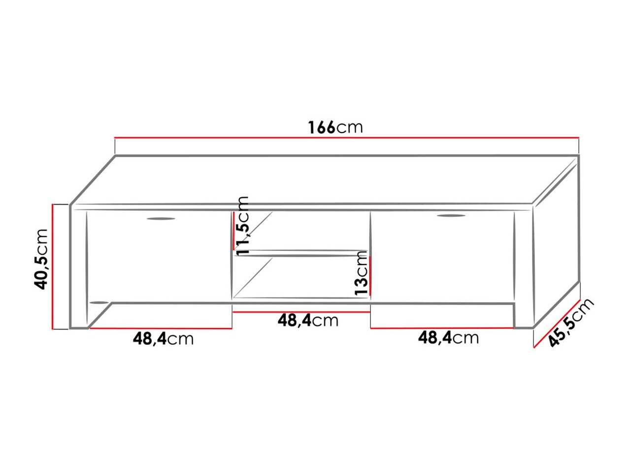 TV-meubel Uva II (Wit + Glanzend wit)